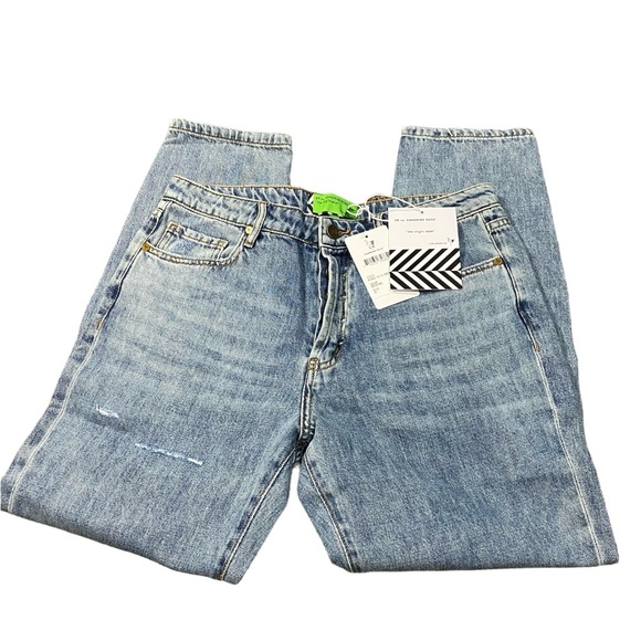 NWT Sandrine Rose X Free People Straight Leg Indigo Blue Jeans - Picture 3 of 3